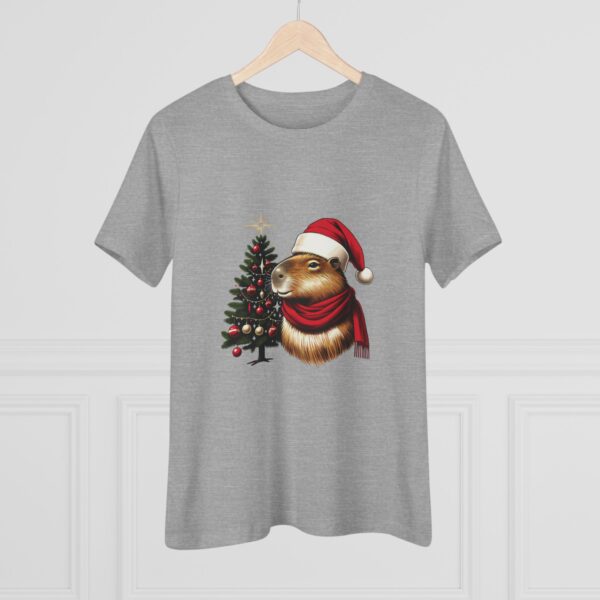 Women's Christmas Capybara Cotton Tee – Festive and Comfortable Top