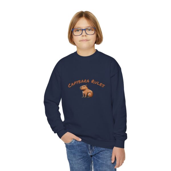 Youth Crewneck Sweatshirt with Adorable Capybara Design – Cozy and Fun for Everyday Wear