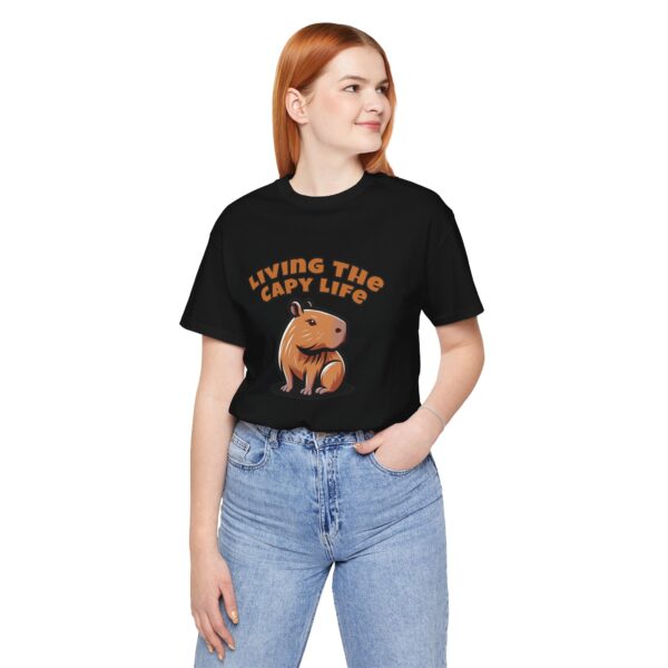 Unisex Jersey Short Sleeve Tee with Adorable Capybara Design – Soft and Stylish T-Shirt