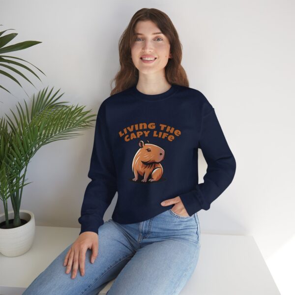 Unisex Heavy Blend™ Crewneck Sweatshirt with Cute Capybara Design – Embrace Comfort Every Day