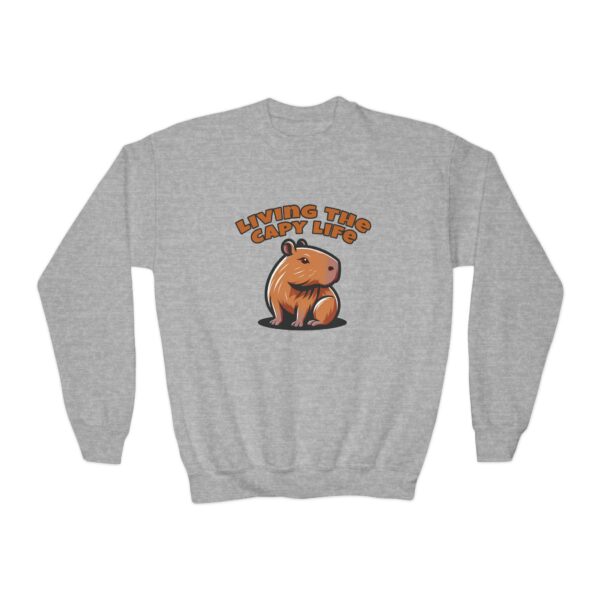 Youth Crewneck Sweatshirt with Adorable Capybara Design – Cozy and Fun for Everyday Wear