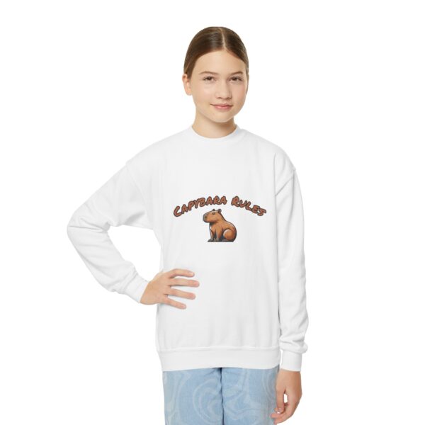 Youth Crewneck Sweatshirt with Adorable Capybara Design – Cozy and Fun for Everyday Wear