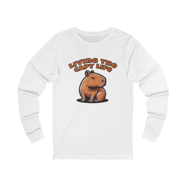 Unisex Jersey Long Sleeve Tee with Unique Capybara Design – Comfortable and Stylish Top