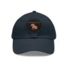 Dad Hat with Leather Patch (Round) - Capybara design