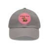 Dad Hat with Leather Patch (Round) - Capybara design