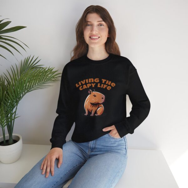 Unisex Heavy Blend™ Crewneck Sweatshirt with Cute Capybara Design – Embrace Comfort Every Day