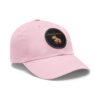 Dad Hat with Leather Patch (Round) - Capybara design