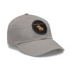 Dad Hat with Leather Patch (Round) - Capybara design