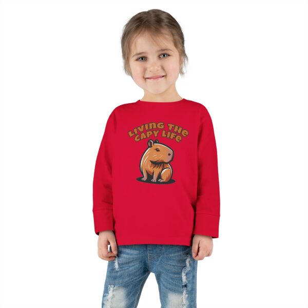 Toddler Long Sleeve Tee with Adorable Capybara Design – Soft, Warm, and Fun for Everyday Wear