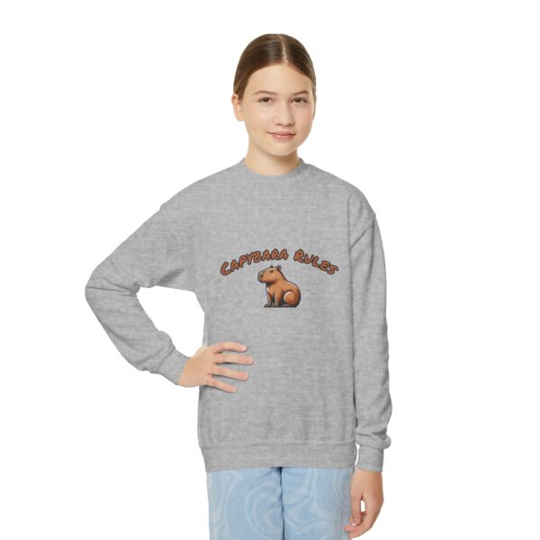 Youth Crewneck Sweatshirt with Adorable Capybara Design – Cozy and Fun for Everyday Wear