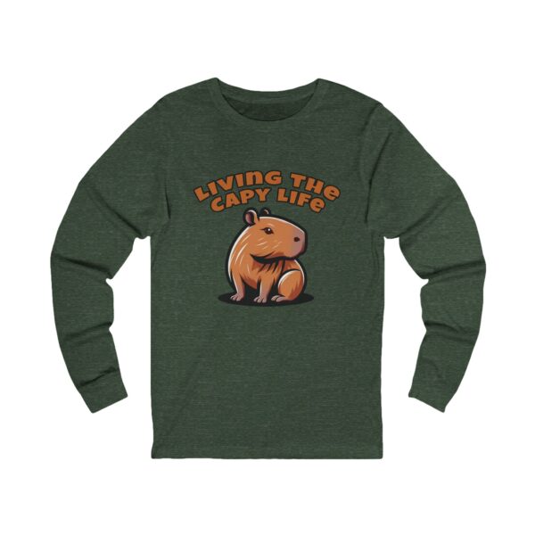 Unisex Jersey Long Sleeve Tee with Unique Capybara Design – Comfortable and Stylish Top