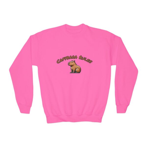 Youth Crewneck Sweatshirt with Adorable Capybara Design – Cozy and Fun for Everyday Wear