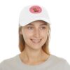 Dad Hat with Leather Patch (Round) - Capybara design