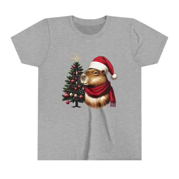 Youth Christmas Capybara Tee – Fun and Festive Short Sleeve Shirt