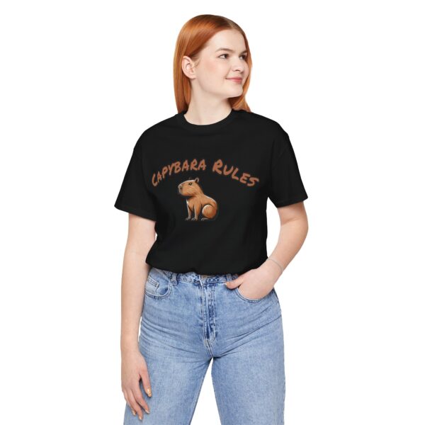 Unisex Jersey Short Sleeve Tee with Adorable Capybara Design – Soft and Stylish T-Shirt
