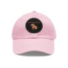 Dad Hat with Leather Patch (Round) - Capybara design