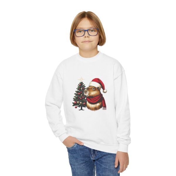 Youth Christmas Capybara Crewneck – Cozy and Festive Sweatshirt