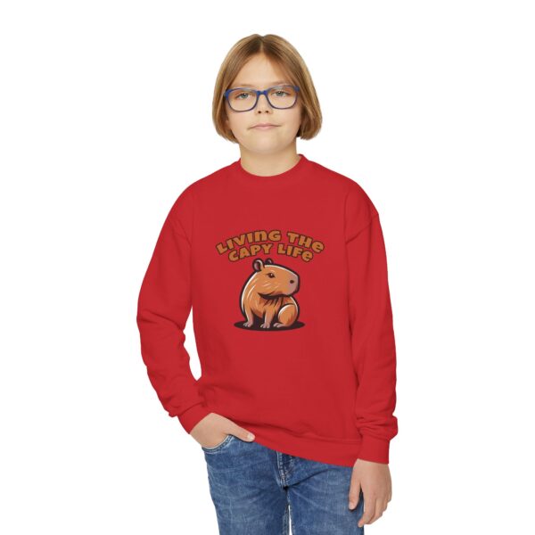 Youth Crewneck Sweatshirt with Adorable Capybara Design – Cozy and Fun for Everyday Wear