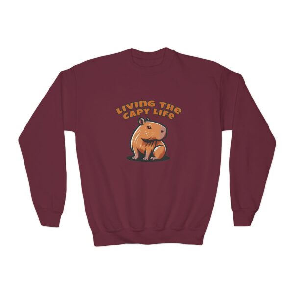 Youth Crewneck Sweatshirt with Adorable Capybara Design – Cozy and Fun for Everyday Wear