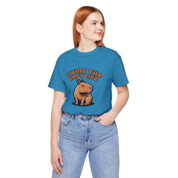 Unisex Jersey Short Sleeve Tee with Adorable Capybara Design – Soft and Stylish T-Shirt