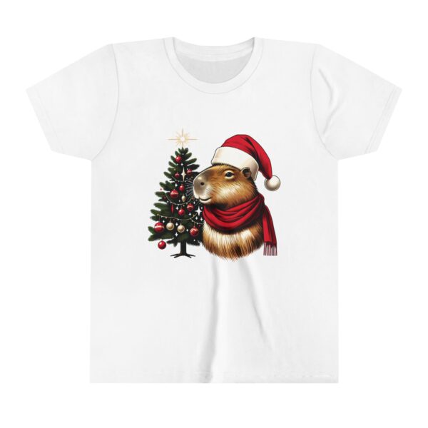Youth Christmas Capybara Tee – Fun and Festive Short Sleeve Shirt