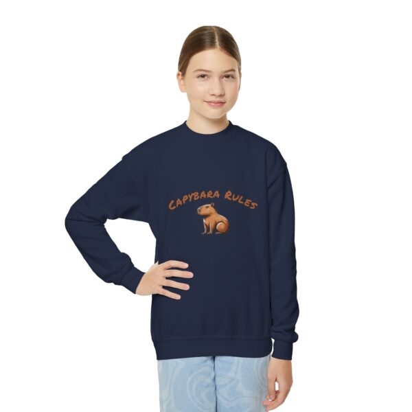 Youth Crewneck Sweatshirt with Adorable Capybara Design – Cozy and Fun for Everyday Wear