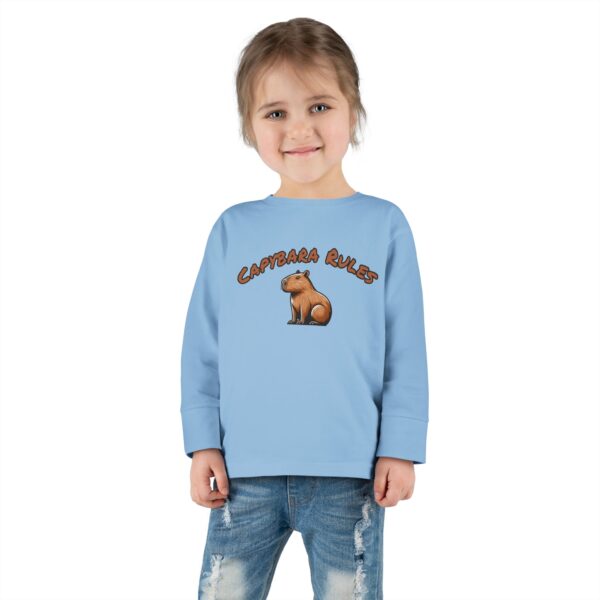 Toddler Long Sleeve Tee with Cute Capybara Design – Soft, Cozy, and Perfect for Active Play