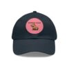 Dad Hat with Leather Patch (Round) - Capybara design