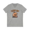 Unisex Short Sleeve V-Neck T-Shirt with Cute Capybara Design – Comfortable Casual Wear