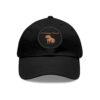 Dad Hat with Leather Patch (Round) - Capybara design