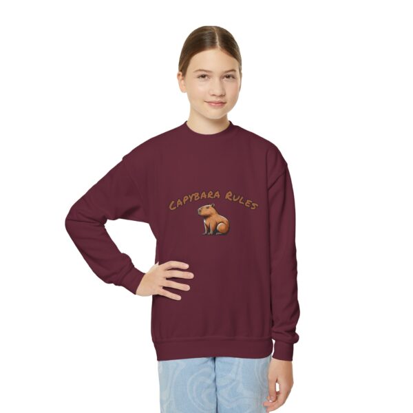 Youth Crewneck Sweatshirt with Adorable Capybara Design – Cozy and Fun for Everyday Wear