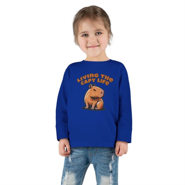 Toddler Long Sleeve Tee with Adorable Capybara Design – Soft, Warm, and Fun for Everyday Wear