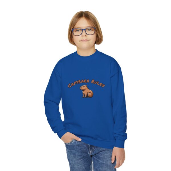Youth Crewneck Sweatshirt with Adorable Capybara Design – Cozy and Fun for Everyday Wear