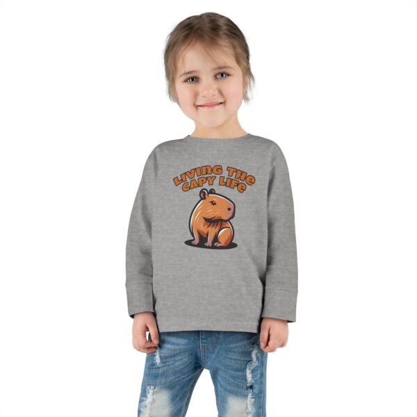 Toddler Long Sleeve Tee with Adorable Capybara Design – Soft, Warm, and Fun for Everyday Wear