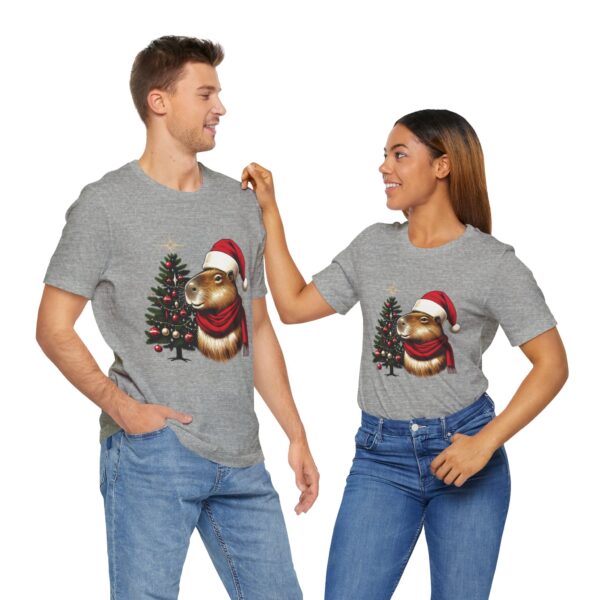 Unisex Christmas Capybara Tee – Festive and Cozy Short Sleeve Shirt