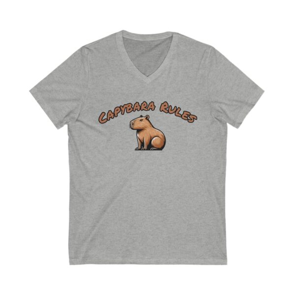 Unisex Short Sleeve V-Neck T-Shirt with Cute Capybara Design – Comfortable Casual Wear