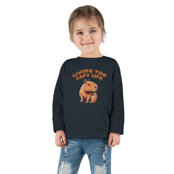 Toddler Long Sleeve Tee with Adorable Capybara Design – Soft, Warm, and Fun for Everyday Wear