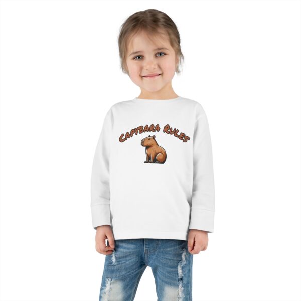Toddler Long Sleeve Tee with Cute Capybara Design – Soft, Cozy, and Perfect for Active Play