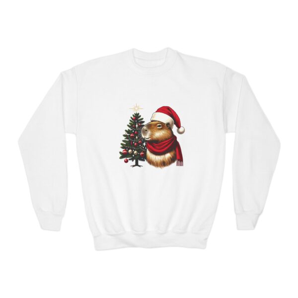 Youth Christmas Capybara Crewneck – Cozy and Festive Sweatshirt
