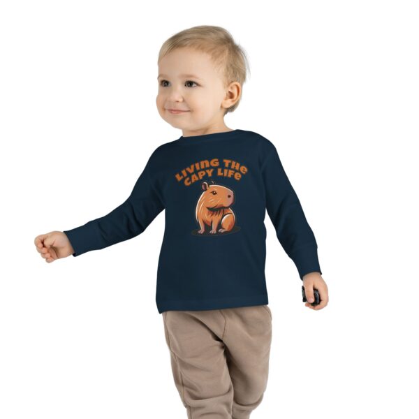 Toddler Long Sleeve Tee with Adorable Capybara Design – Soft, Warm, and Fun for Everyday Wear