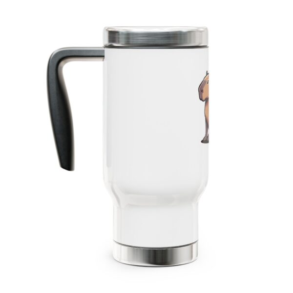 Capybara Stainless Steel Travel Mug with Handle – Durable 14oz Insulated Mug with Cute Capybara Design