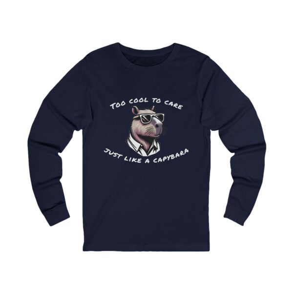 Unisex Jersey Long Sleeve Tee with Unique Capybara Design – Comfortable and Stylish Top