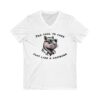 Unisex Short Sleeve V-Neck T-Shirt with Cute Capybara Design – Comfortable Casual Wear