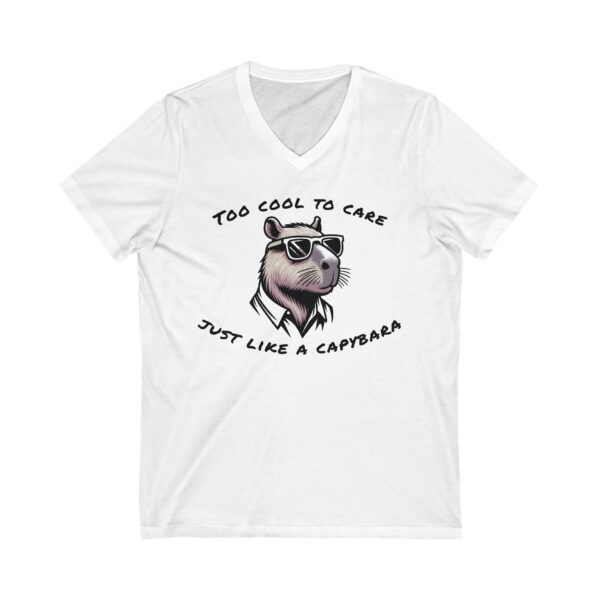 Unisex Short Sleeve V-Neck T-Shirt with Cute Capybara Design – Comfortable Casual Wear