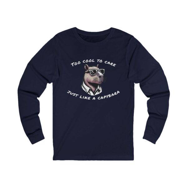 Unisex Jersey Long Sleeve Tee with Unique Capybara Design – Comfortable and Stylish Top