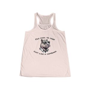 Womens Flowy Racerback Tank with Adorable Capybara Design – Lightweight, Stylish, and Fun for Summer