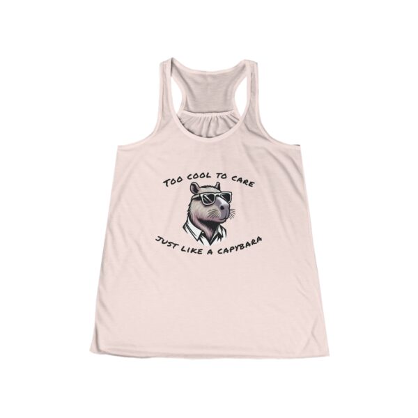 Womens Flowy Racerback Tank with Adorable Capybara Design – Lightweight, Stylish, and Fun for Summer