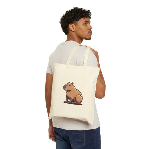 "Capybara Cotton Canvas Tote Bag – Eco-Friendly and Cute Design for Everyday Use"