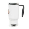 Capybara Stainless Steel Travel Mug with Handle – Durable 14oz Insulated Mug with Cute Capybara Design