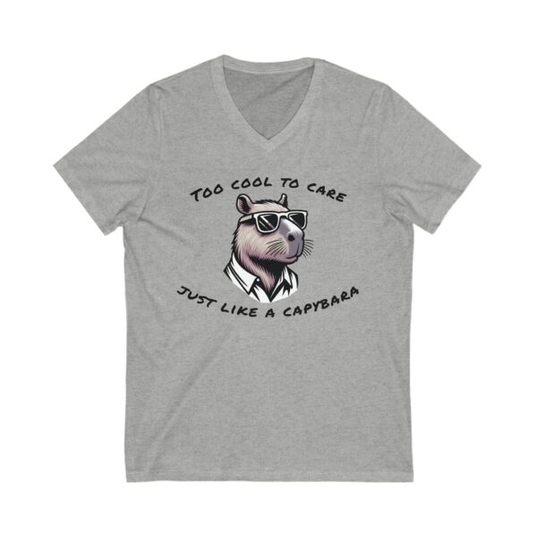 Unisex Short Sleeve V-Neck T-Shirt with Cute Capybara Design – Comfortable Casual Wear